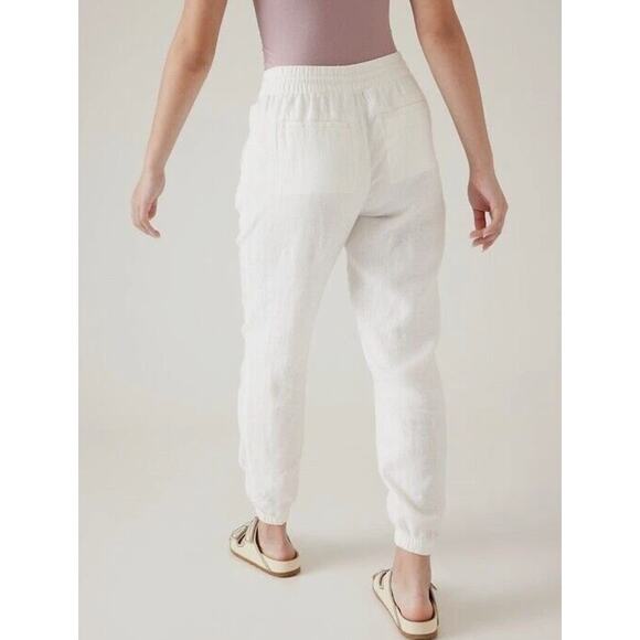 Athleta‎ Retreat Linen Pant NWOT PLUS Sz. 22W Jogger Calla Lilly Ivory Beach - Picture 4 of 6